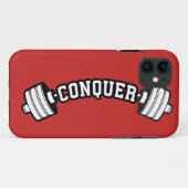 Barbell, CONQUER - Inspirationsstifter Gym Case-Mate iPhone Hülle (Rückseite (Horizontal))