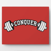 Barbell, CONQUER - Inspirationsstifter Gym Fotoplatte (Vorderseite)