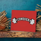 Barbell, CONQUER - Inspirationsstifter Gym Fotoplatte (Seite)