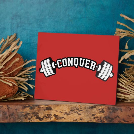 Barbell, CONQUER - Inspirationsstifter Gym Fotoplatte (Seite)