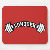 Barbell, CONQUER - Inspirationsstifter Gym Mousepad (Vorne)