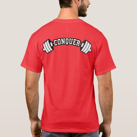 Barbell, CONQUER - Inspirationsstifter Gym T-Shirt (Rückseite)