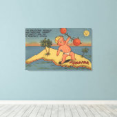 Barbell des Kindes, Orangen Leinwanddruck (Insitu (Holzboden))