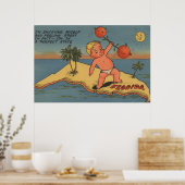 Barbell des Kindes, Orangen Poster (Küche)