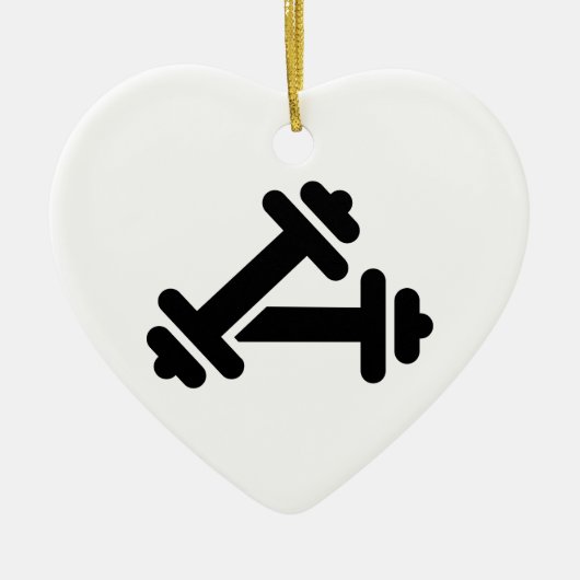 Barbell Dumbbelltraining Keramik Ornament (Vorne)