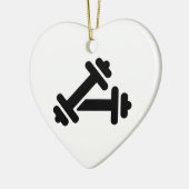 Barbell Dumbbelltraining Keramik Ornament (Links)