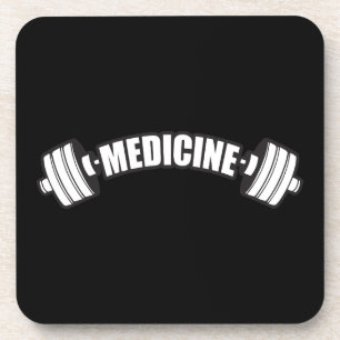 Barbell - Eisenmedizin - Gewichtheben Getränkeuntersetzer