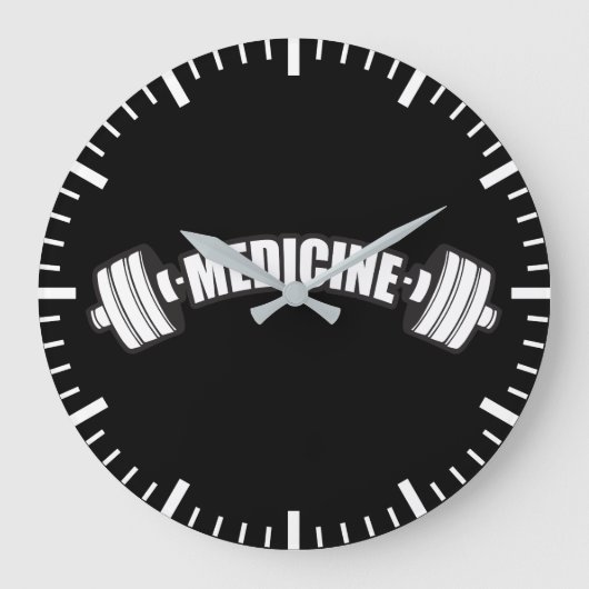Barbell - Eisenmedizin - Gewichtheben Große Wanduhr (Vorderseite)