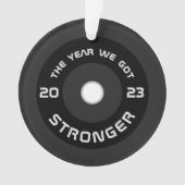 Barbell Fitness 2025 personalisiert Weihnachten Ornament (Vorderseite)