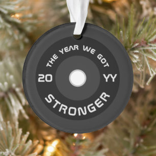 Barbell Fitness 2025 personalisiert Weihnachten Ornament