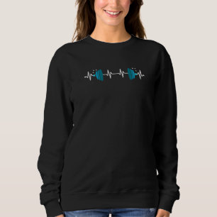 Barbell Heartbeat Bodybuilder Fitness Gym Workout Sweatshirt