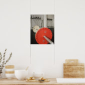 Barbell im Fitnessraum Poster (Küche)