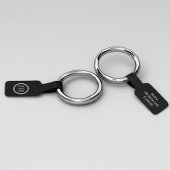 Barbell-Juweliermarke mit schwarzer Marke Foldover Aufkleber