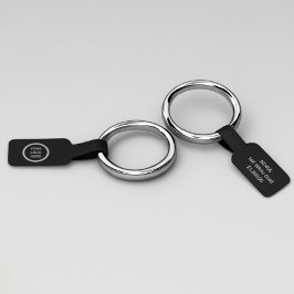 Barbell-Juweliermarke mit schwarzer Marke Foldover Aufkleber