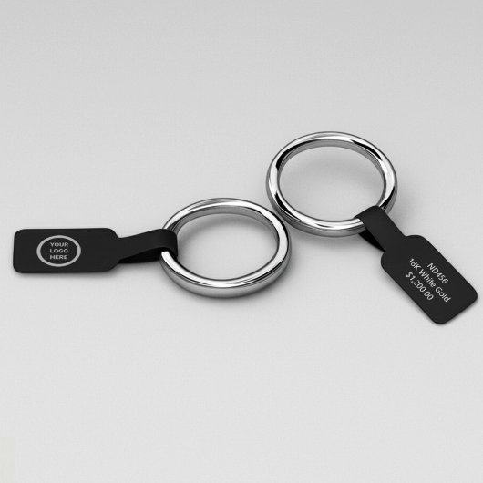 Barbell-Juweliermarke mit schwarzer Marke Foldover Aufkleber