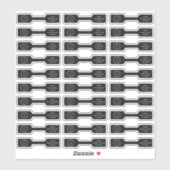 Barbell-Juweliermarke mit schwarzer Marke Foldover Aufkleber (Blatt)