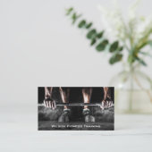 Barbell Lifter Fitness Foto Business Card Visitenkarte (Stehend Vorderseite)