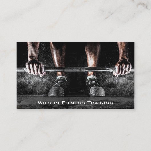 Barbell Lifter Fitness Foto Business Card Visitenkarte (Vorderseite)