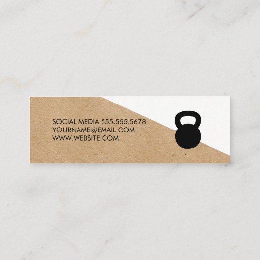 Barbell Personal Trainer - Farbblock Mini Visitenkarte (Rückseite)