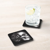 Barbell Plate and Skull - Workout Gym Motivierend Getränkeuntersetzer (Rechte Seite)