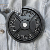 Barbell Plate - Aufzug, Live, Liebe, Lachen Button (Beispiel)