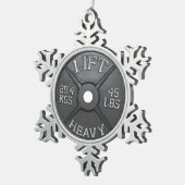 Barbell Plate - Heavy Lift Schneeflocken Zinn-Ornament (Rechts)