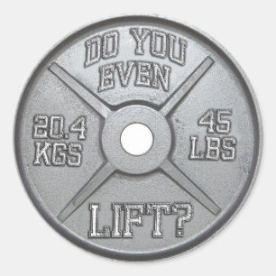 Barbell Plate - Lift ihr sogar? Runder Aufkleber