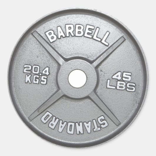 Barbell Plate Runder Aufkleber (Vorderseite)