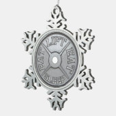 Barbell-Platte - Aufzug, essen, schlafen Schneeflocken Zinn-Ornament (Rechts)