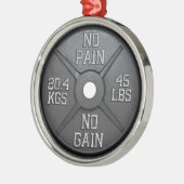 Barbell-Platte - keine Schmerz kein Gewinn Ornament Aus Metall (Links)