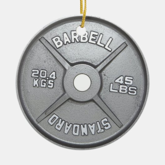 Barbell-Platte Keramik Ornament (Vorne)