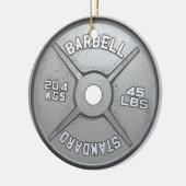 Barbell-Platte Keramik Ornament (Links)