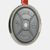Barbell-Platte Silbernes Ornament (Rechts)