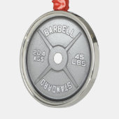 Barbell-Platte Silbernes Ornament (Links)