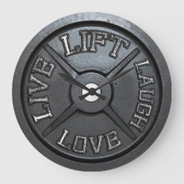 Barbell-Platten-Wand-Uhr - heben Sie an, Live, Große Wanduhr