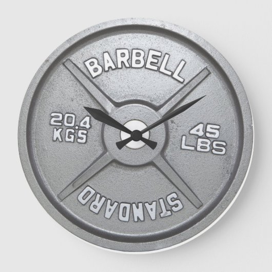 Barbell-Platten-Wanduhr Große Wanduhr (Vorderseite)