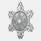 Barbell Plattform - Brot Nr. Gewinn Schneeflocken Zinn-Ornament (Rechts)