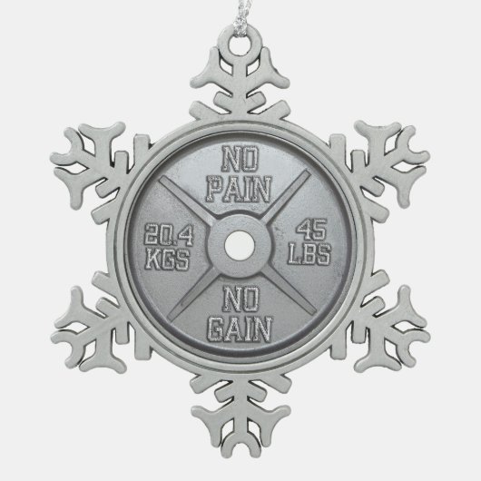 Barbell Plattform - Brot Nr. Gewinn Schneeflocken Zinn-Ornament (Vorderseite)