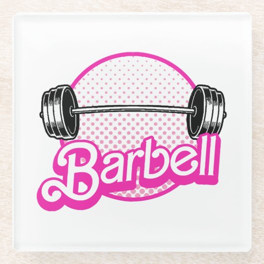 Barbell - rosa glasuntersetzer (Vorderseite)