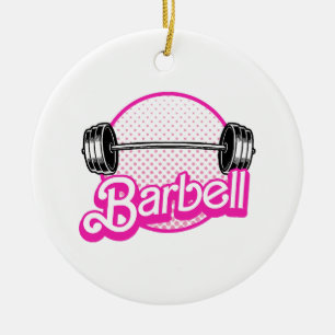 Barbell - rosa keramik ornament