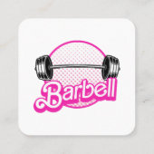 Barbell - rosa quadratische visitenkarte (Rückseite)