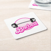 Barbell - rosa rechteckiger pappuntersetzer (angewinkelt)