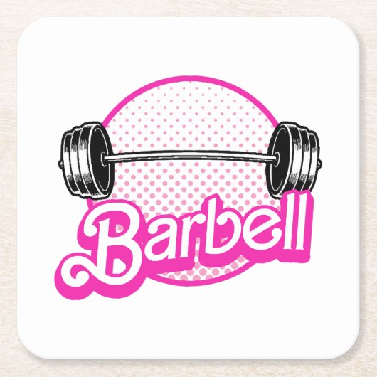 Barbell - rosa rechteckiger pappuntersetzer (Vorderseite)