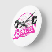 Barbell - rosa runde wanduhr (Winkel)