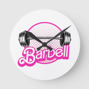 Barbell - rosa runde wanduhr