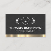 Barbell und Weights | Goldmetallschneide Visitenkarte (Vorderseite)