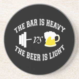 Barbell vs Bier Getränkeuntersetzer