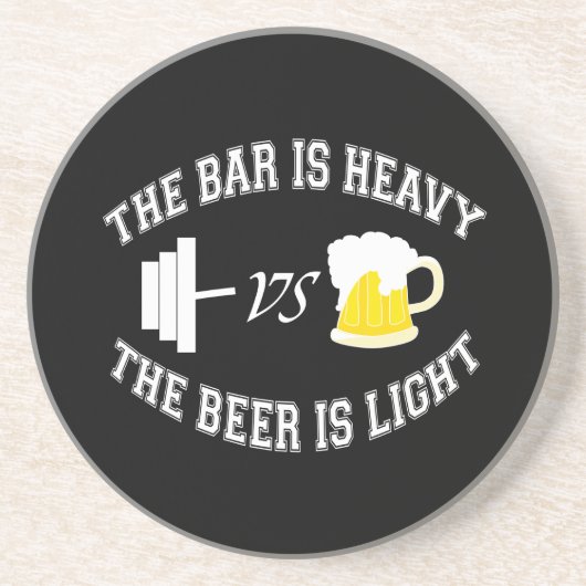 Barbell vs Bier Getränkeuntersetzer (Vorne)