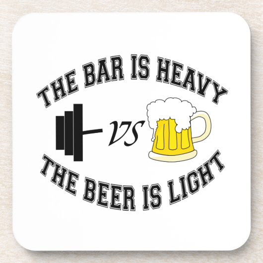 Barbell vs Bier Getränkeuntersetzer (Vorderseite)