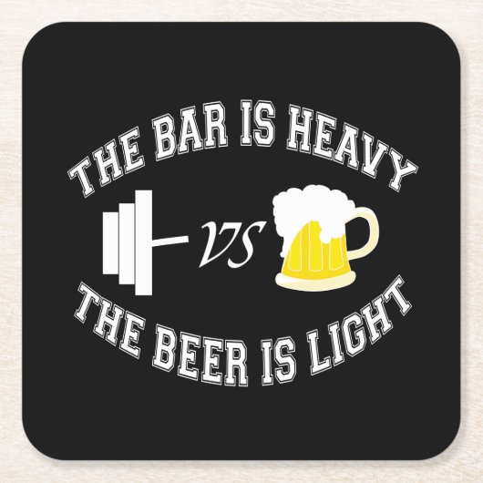 Barbell vs Bier Rechteckiger Pappuntersetzer (Vorderseite)